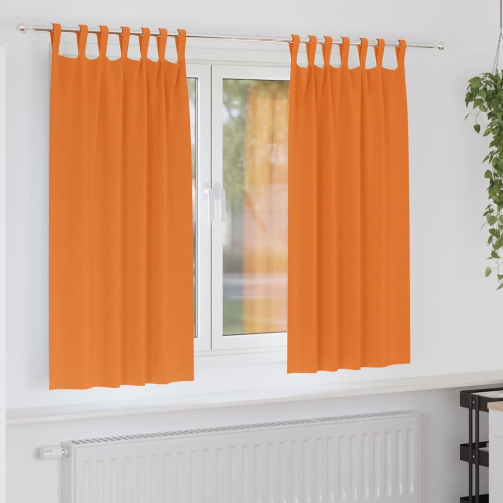 vidaXL Gardiner med gardiner 2 pcs Klart orange Polyester