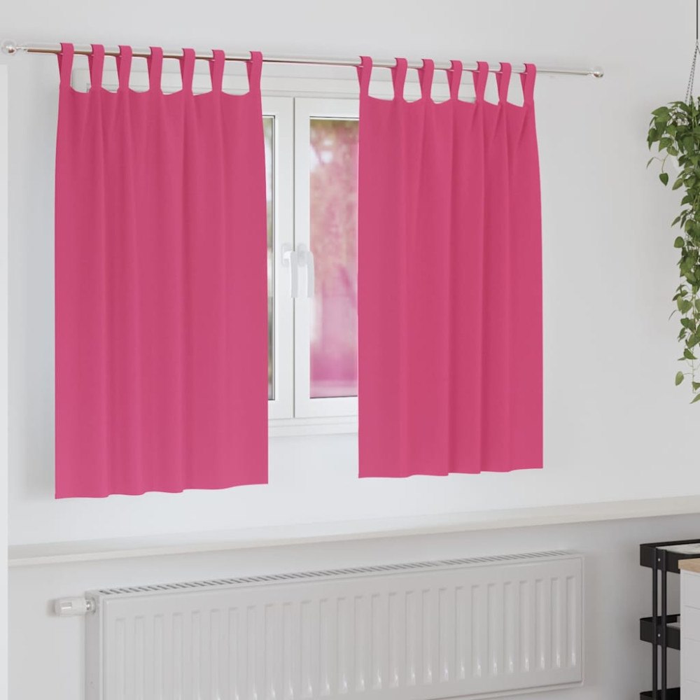 vidaXL Gardiner med gardiner 2 pcs Ljusrosa Polyester