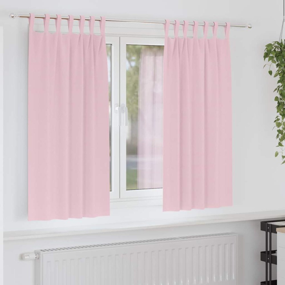 vidaXL Gardiner med gardiner 2 pcs Babyrosa Polyester