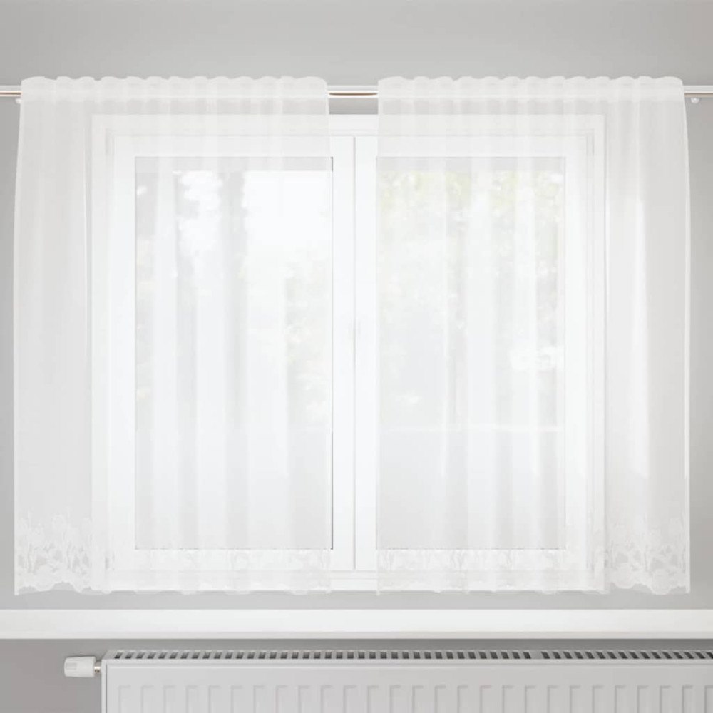 vidaXL Gardiner med gardiner Vit 150 x 140 cm Polyester