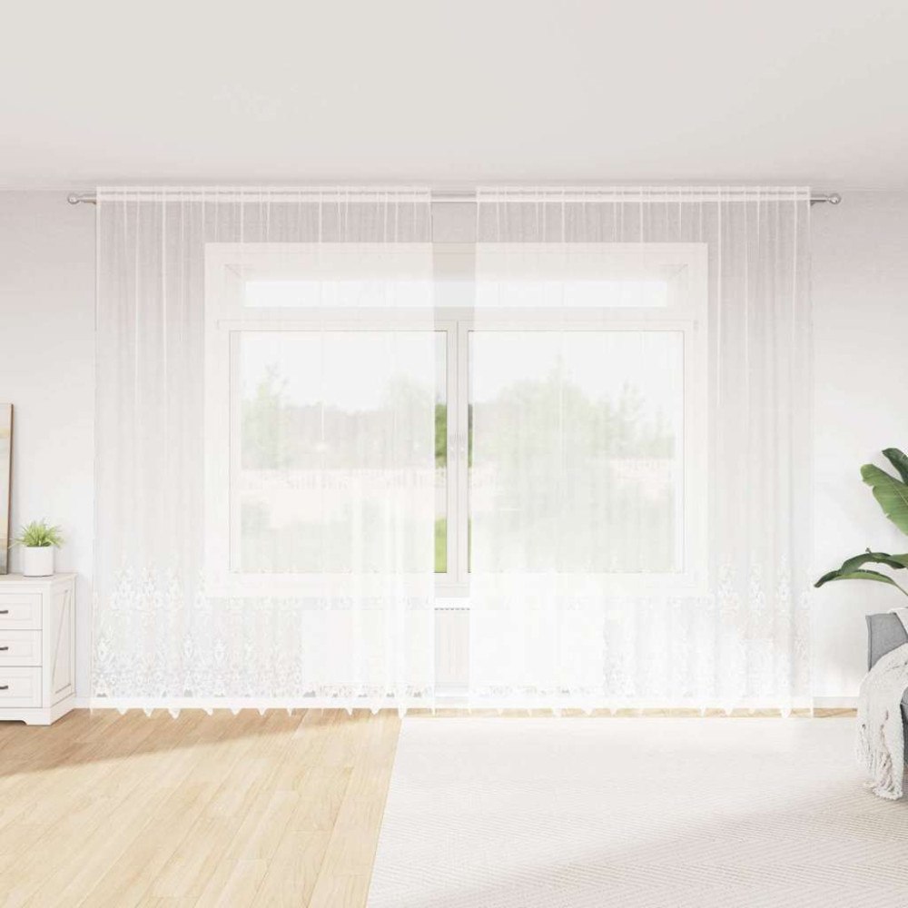 vidaXL Gardiner med gardiner Vit 300 x 280 cm Polyester