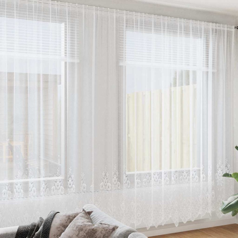 vidaXL Gardiner med gardiner Vit 400 x 260 cm Polyester