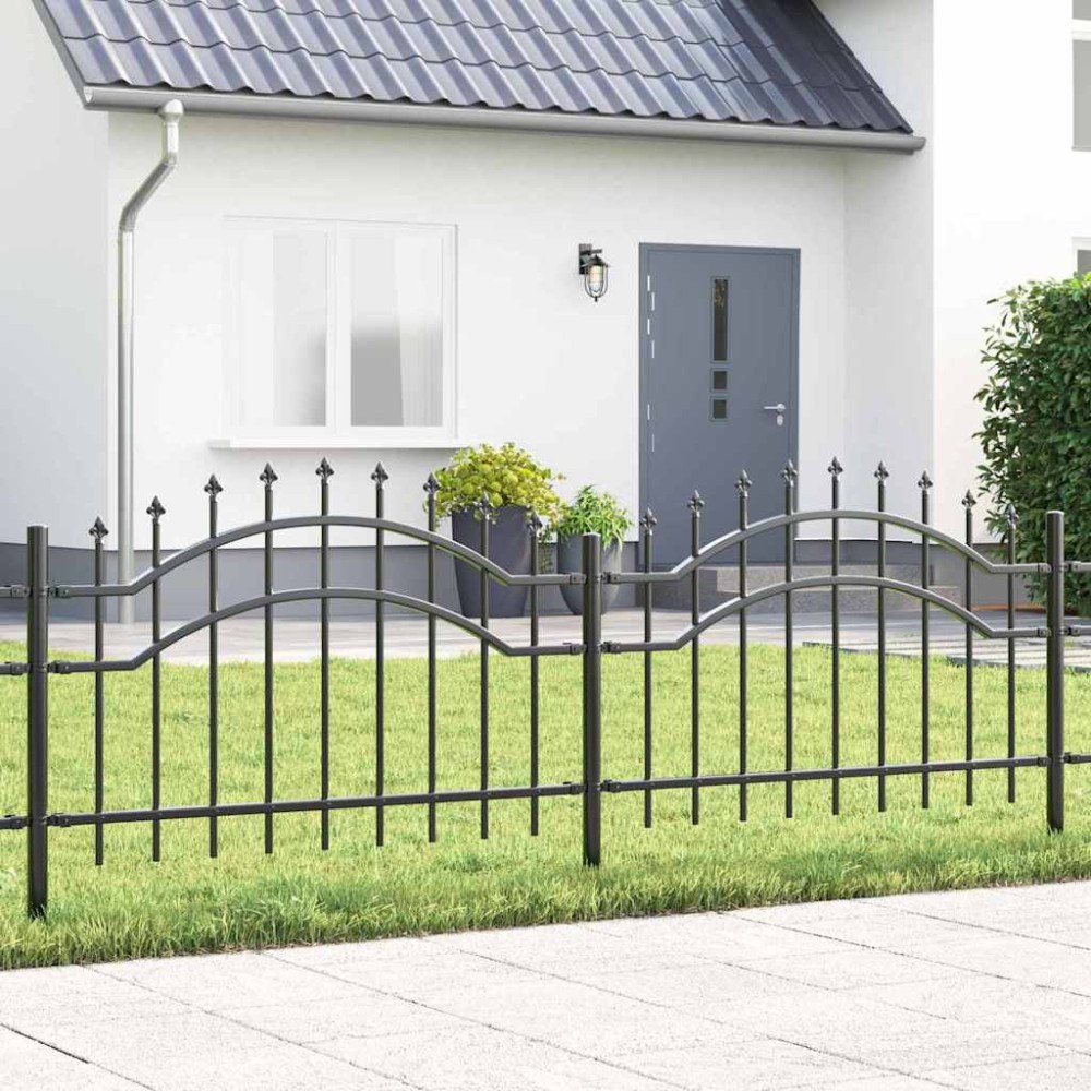 vidaXL Trädgårdsstängsel Grå 115 cm Pulverlackerad stål