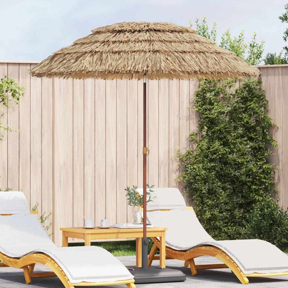 vidaXL Badparasol Brun Ø 160 x 196 cm Stål