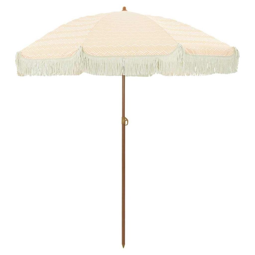 vidaXL Parasoll Gul och Vit Ø 160 x 195 cm Stål