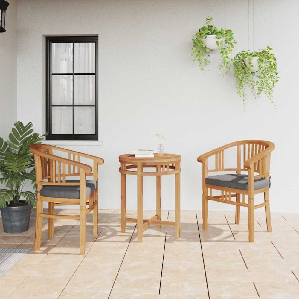 vidaXL Trädgårdsstolar 2 pcs Brun 63 x 58 x 89 cm Massivt teakträ