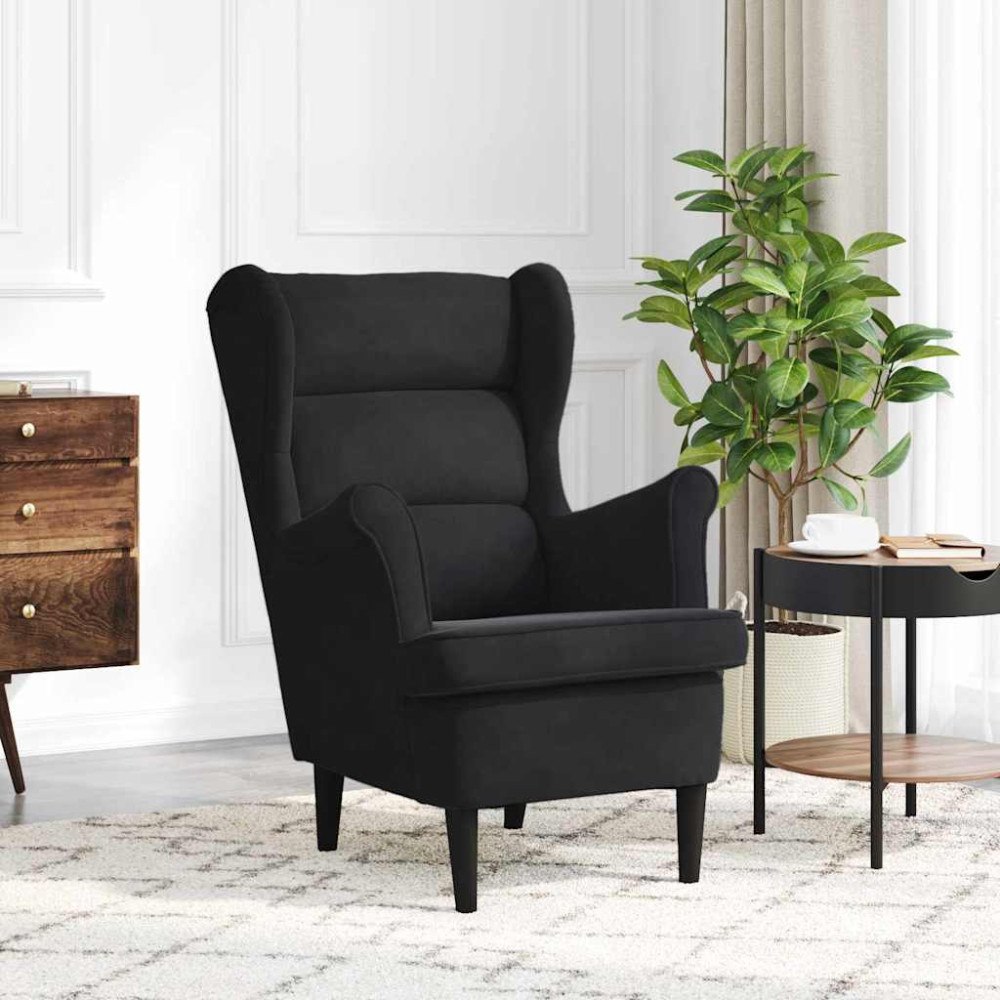 vidaXL Fåtölj Svart 71 x 92 x 91 cm Sammet