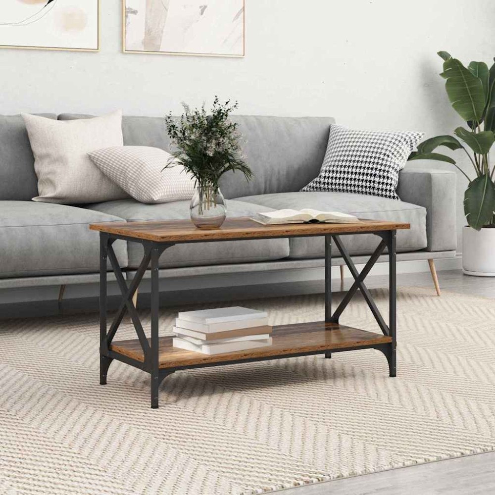 vidaXL Kaffeebord Gammalt trä 80 x 45 x 45.5 cm Konstruerat trä