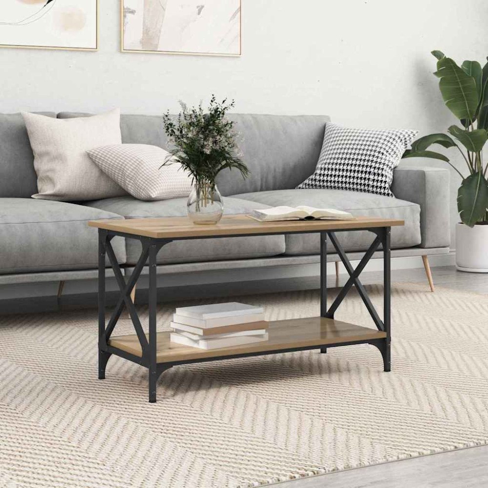 vidaXL Kaffeebord artisan ek 80 x 45 x 45.5 cm Konstruerat trä
