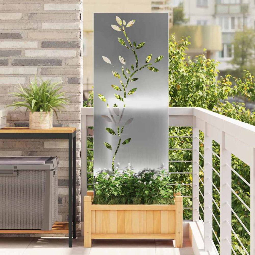 vidaXL Dekorativ Trädgårdspanel Silver 50 x 140 cm Galvaniserat stål