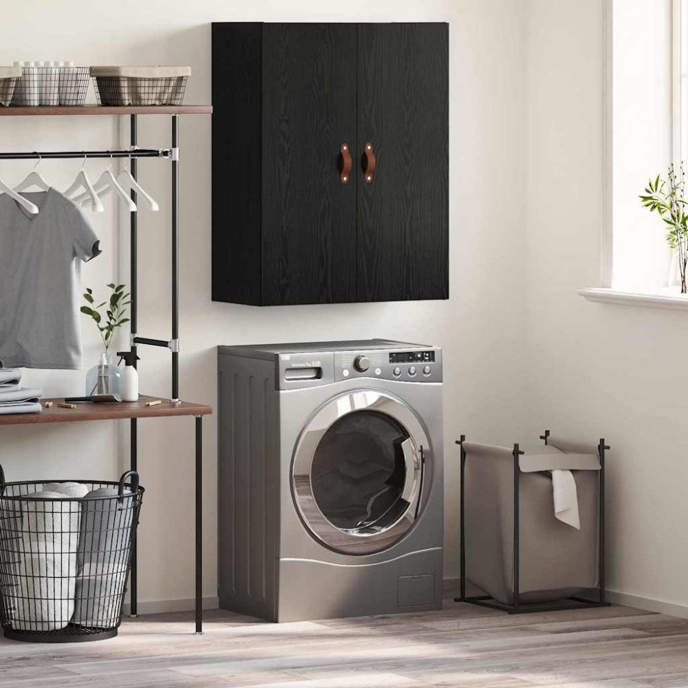 vidaXL Väggskåp Svart 69.5 x 34 x 90 cm Konstruerat trä