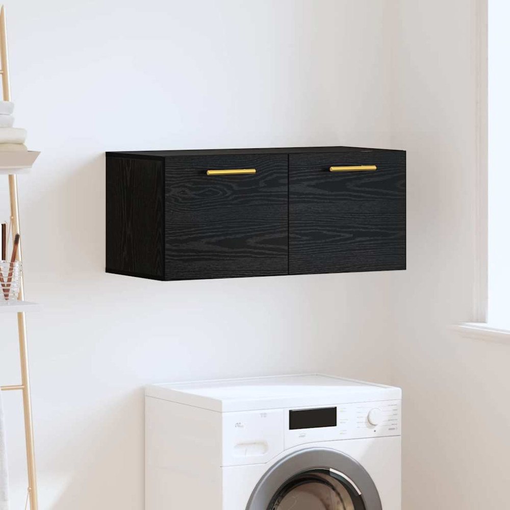 vidaXL Väggskåp Svart ek 80 x 36.5 x 35 cm Konstruerat trä
