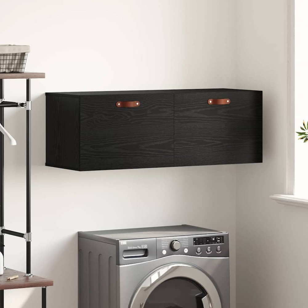 vidaXL Väggskåp Svart ek 100 x 36.5 x 35 cm Konstruerat trä