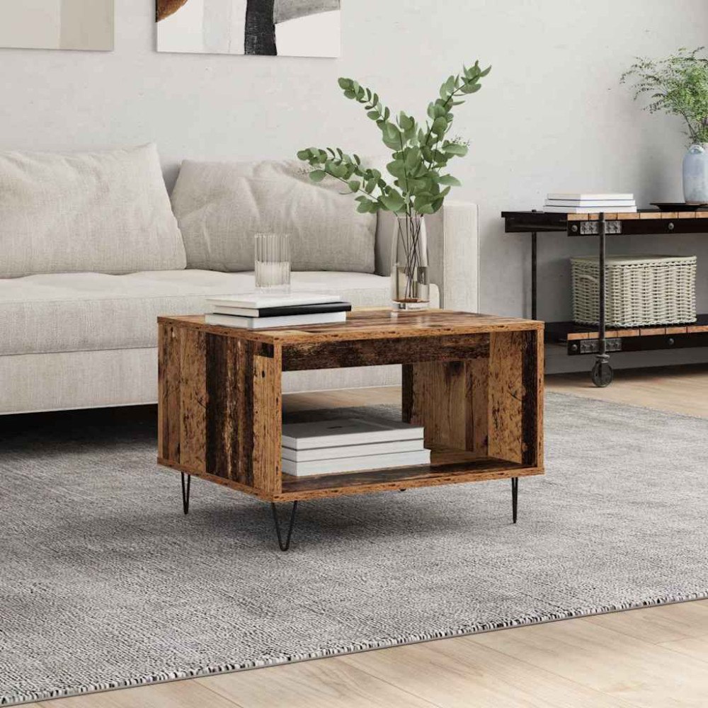vidaXL Kaffeebord Gammalt trä 60 x 50 x 40 cm Konstruerat trä