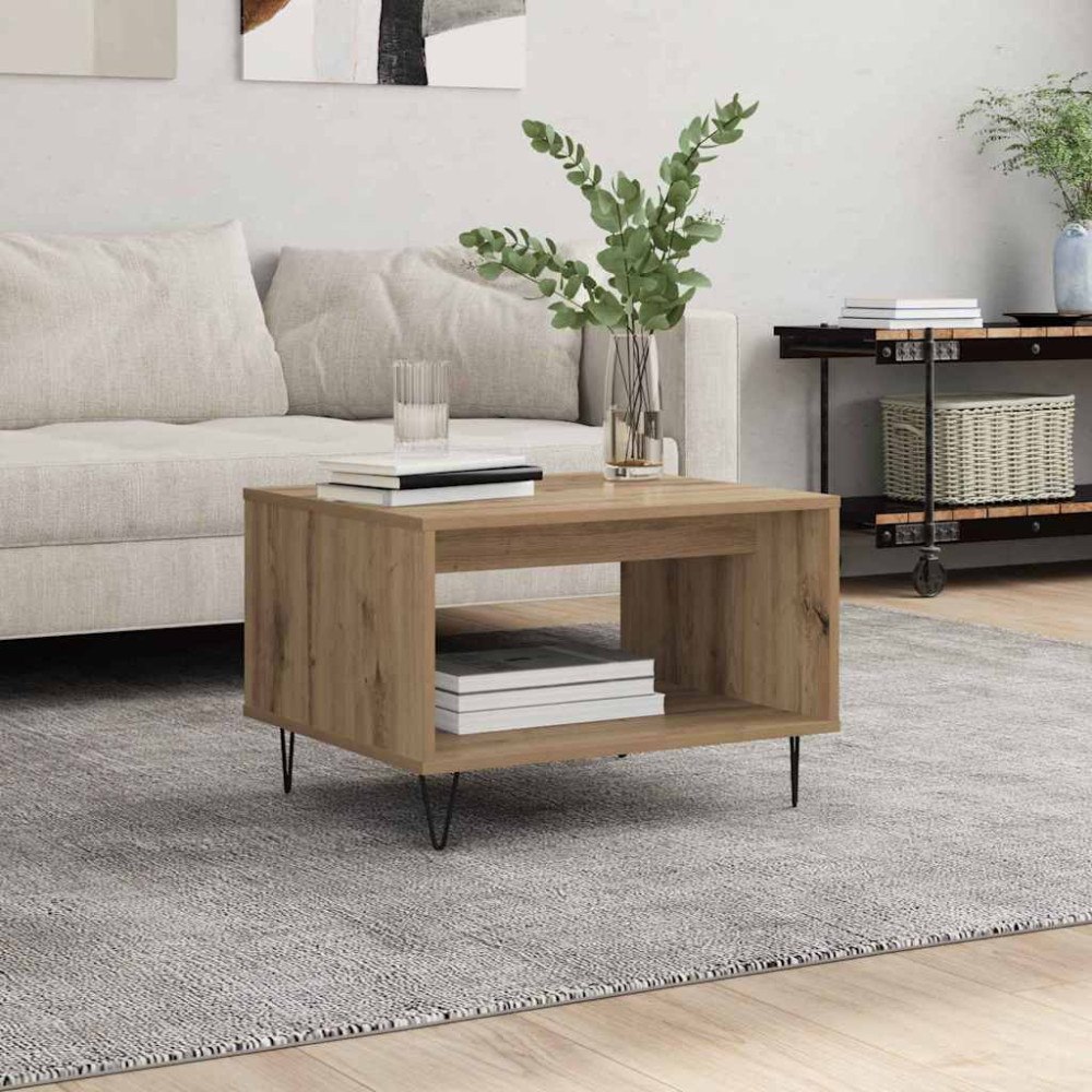 vidaXL Kaffeebord artisan ek 60 x 50 x 40 cm Konstruerat trä