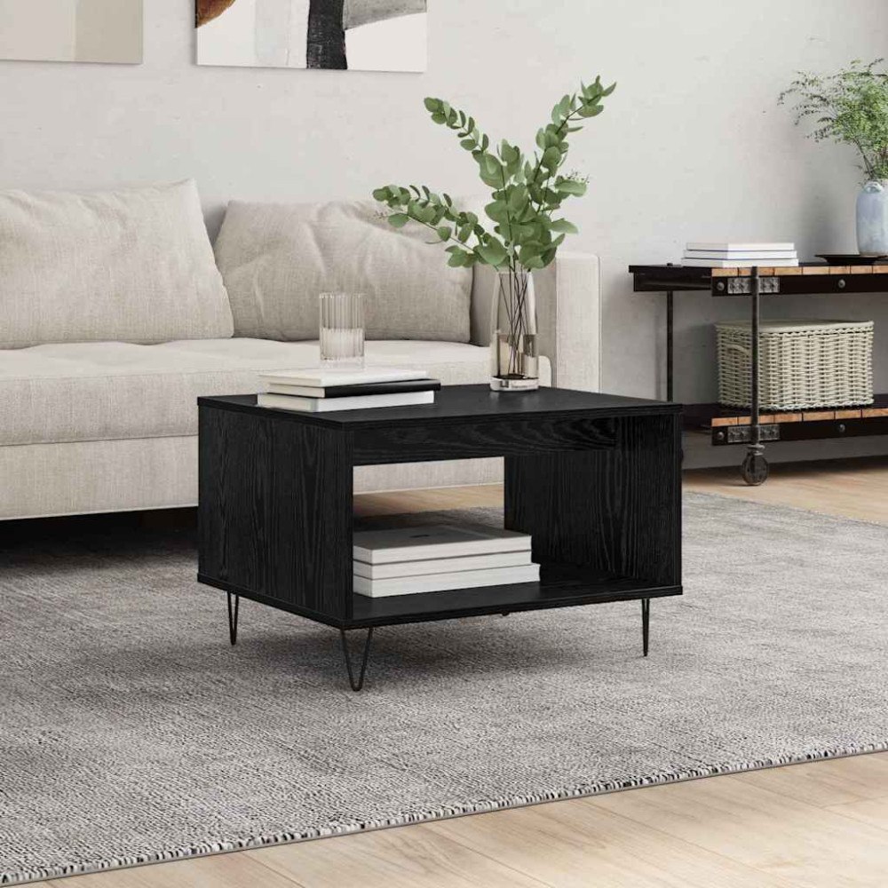 vidaXL Kaffeebord Svart ek 60 x 50 x 40 cm Konstruerat trä