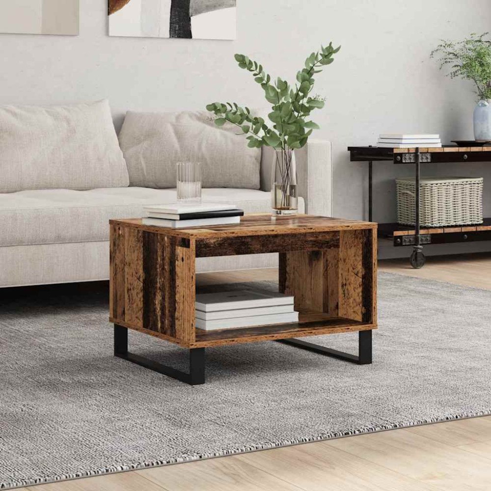 vidaXL Kaffeebord Gammalt trä 60 x 50 x 40 cm Konstruerat trä