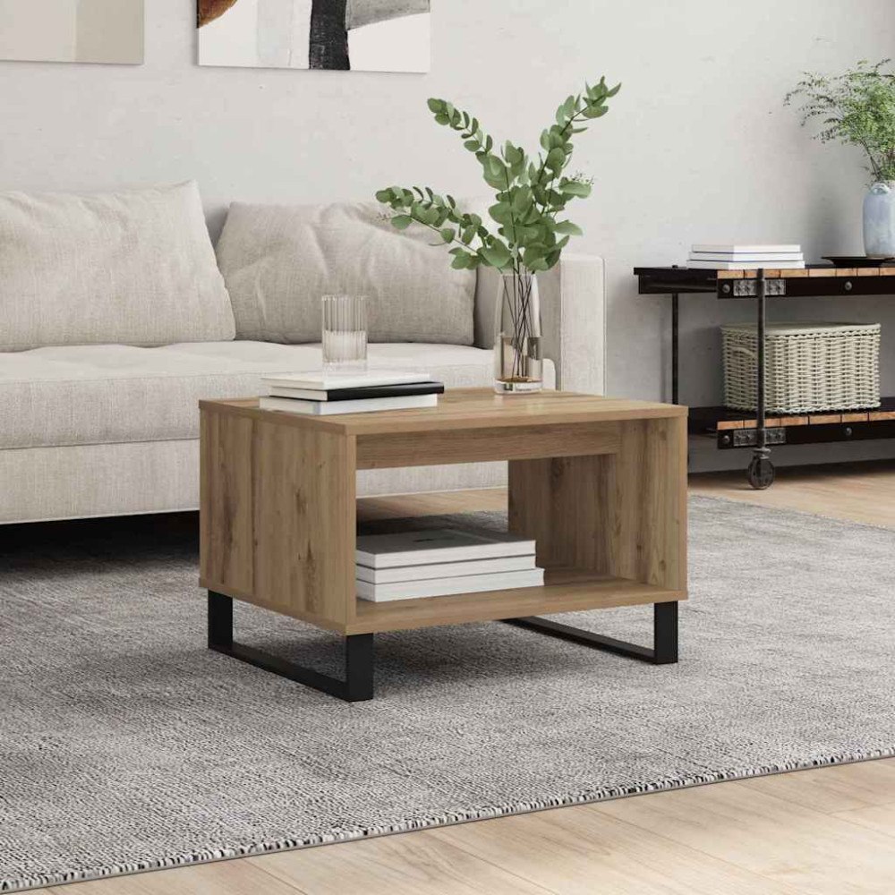 vidaXL Kaffeebord artisan ek 60 x 50 x 40 cm Konstruerat trä
