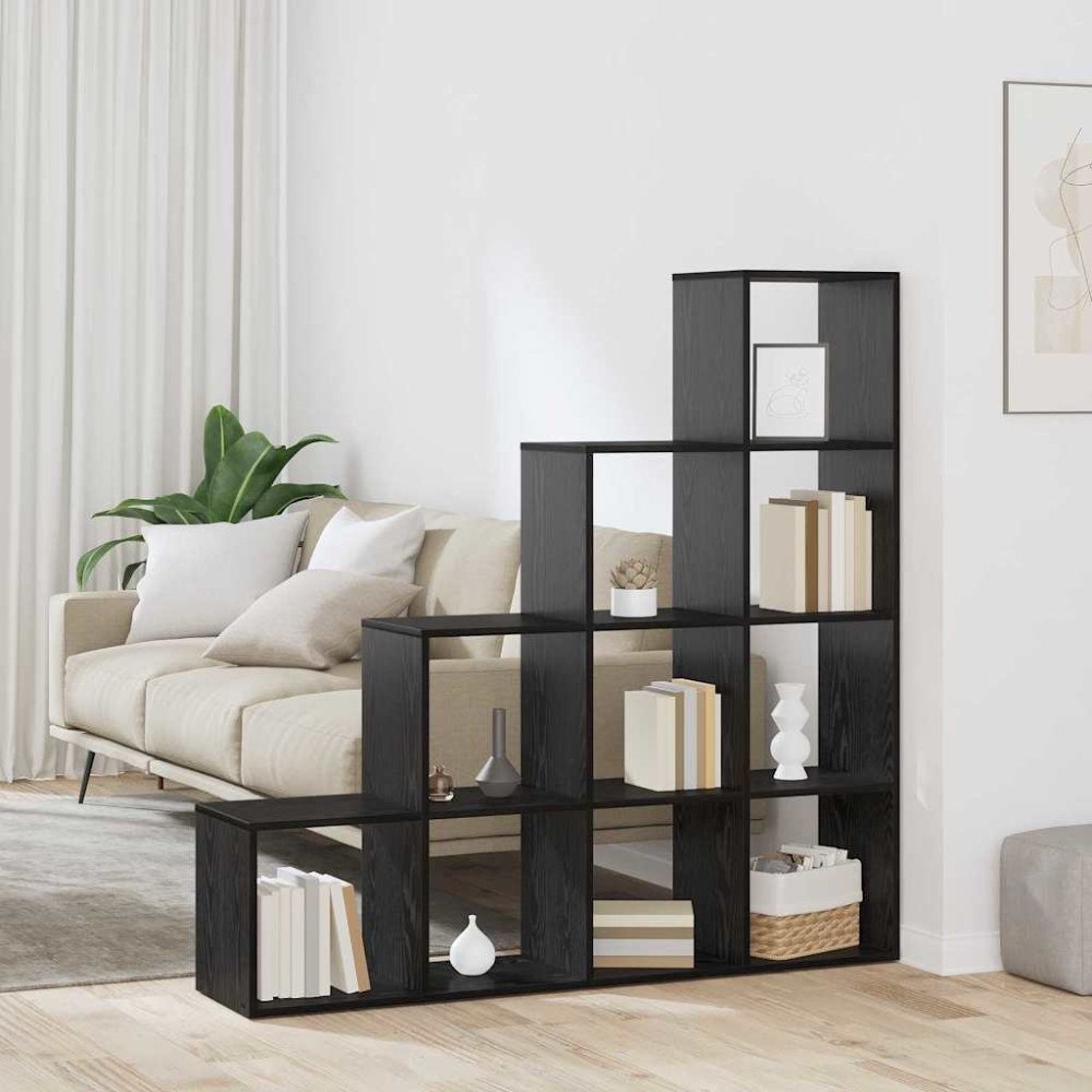vidaXL Rumsavdelare Bokhylla Svart ek 131.5 x 29 x 131.5 cm