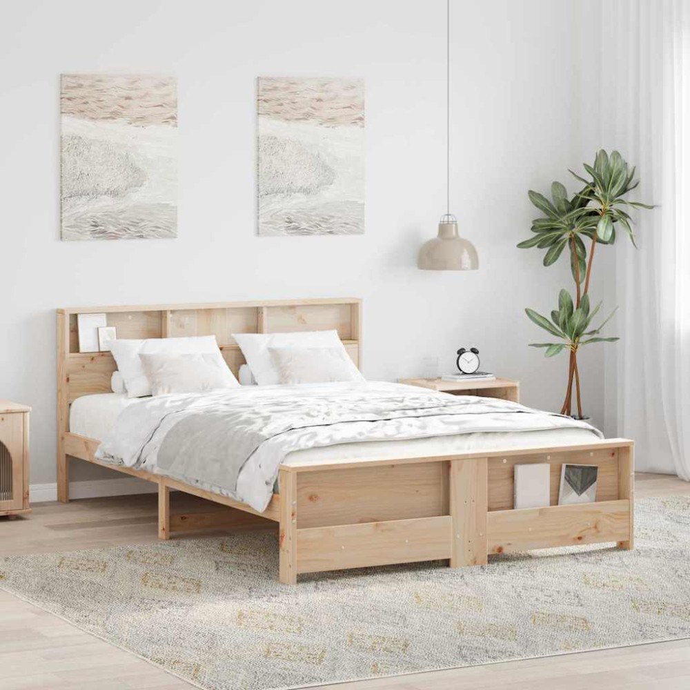 vidaXL Sängram med huvudgavel Brun 140 x 200 cm Konstruerat trä