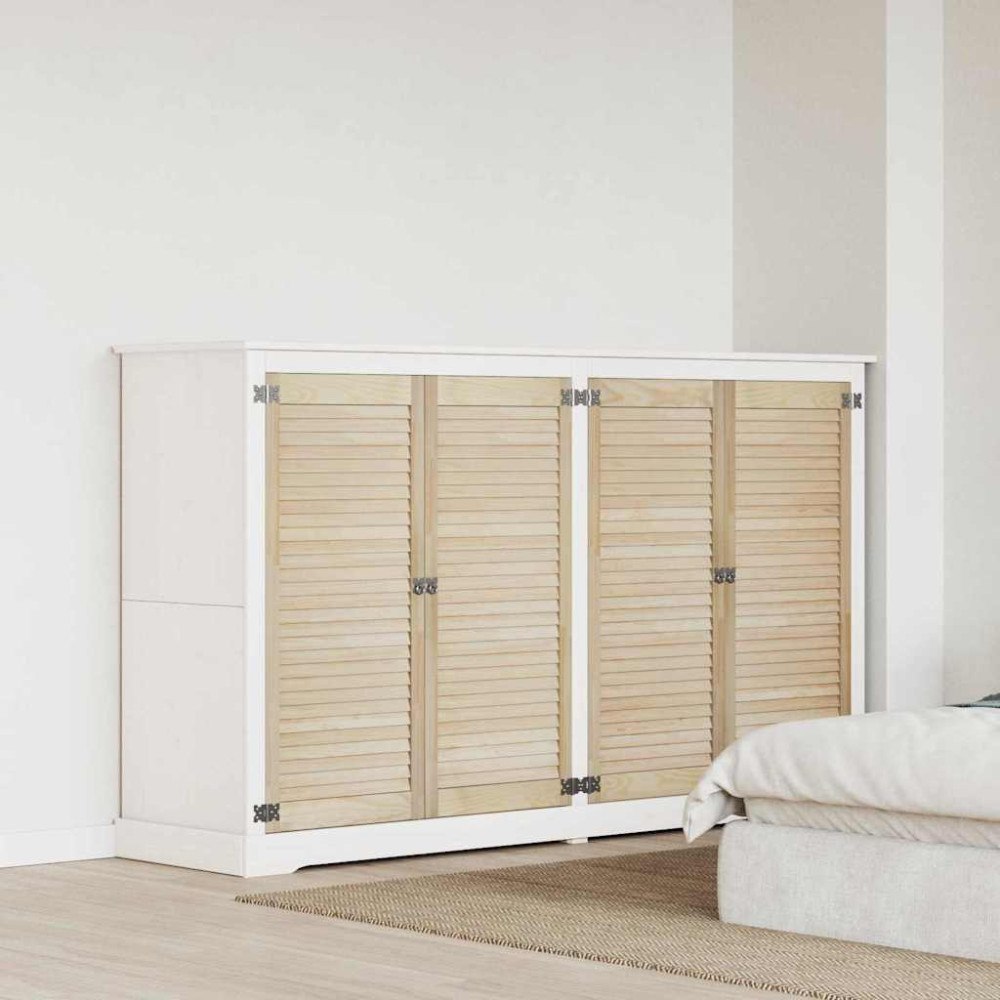 vidaXL Skåpdörr 4 pcs Naturfärg 140.5 x 2.1 x 49.5 cm Massiv furu