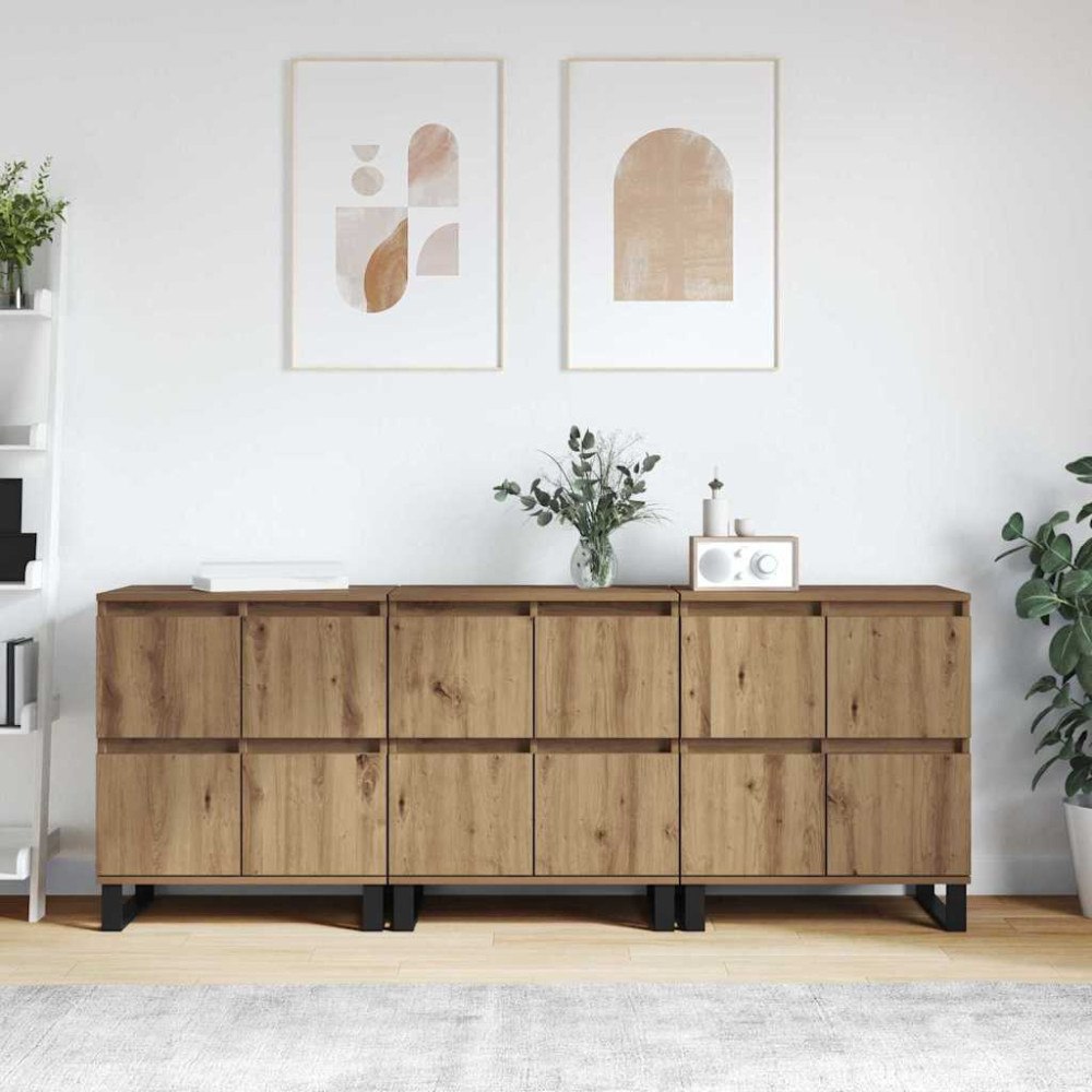 vidaXL Skåp 3 pcs artisan ek 180 x 35 x 70 cm Konstruerat trä