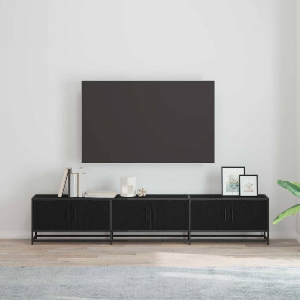 vidaXL TV-skåp Svart ek 210 x 35 x 41 cm Konstruerat trä