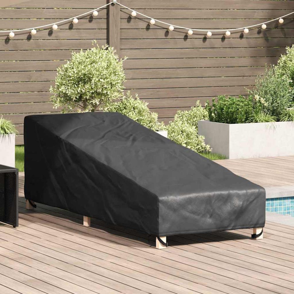 vidaXL Utomhusmöbelöverdrag Svart 195 x 76 x 82 cm 210D oxford tyg
