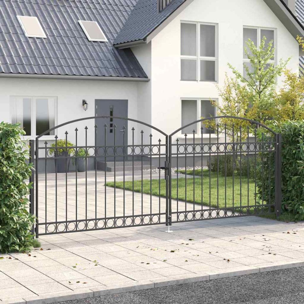 vidaXL Häckport Övrigt Justerbar Grå 400 x 150 cm Stål