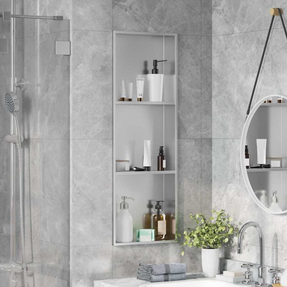 vidaXL Dusch Nisch Silver 90 x 30 x 9.5 cm Rostfritt stål