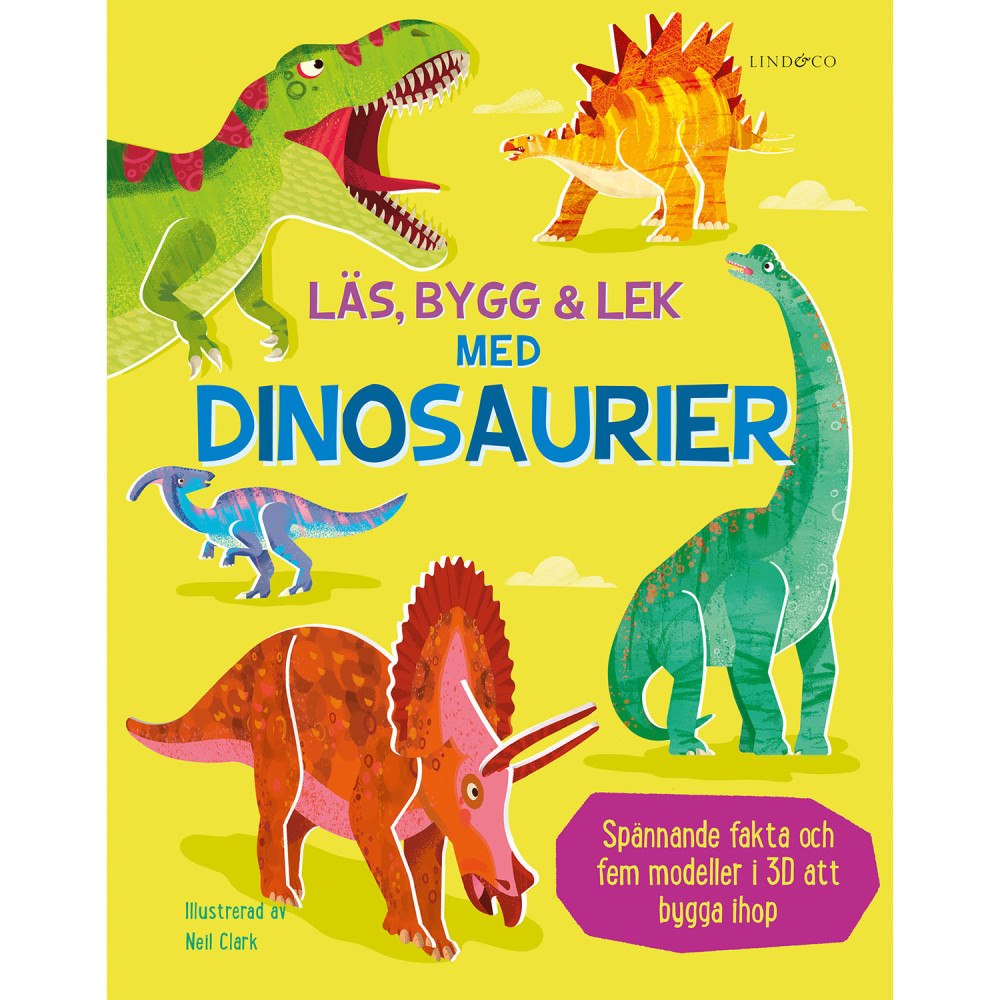 Lind & Co Läs, bygg och lek med dinosaurier : innehåller 5 mod
