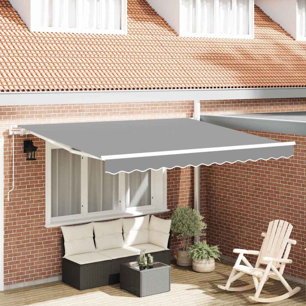 vidaXL Markis Manuell Vit 3 x 2,5 m Metall