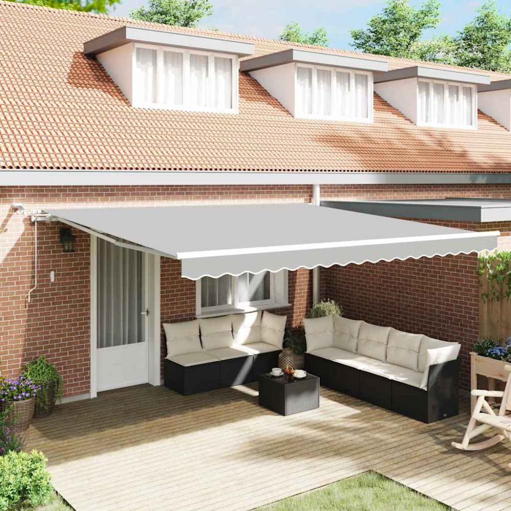 vidaXL Markis Vit 5 × 3,5 m Metall