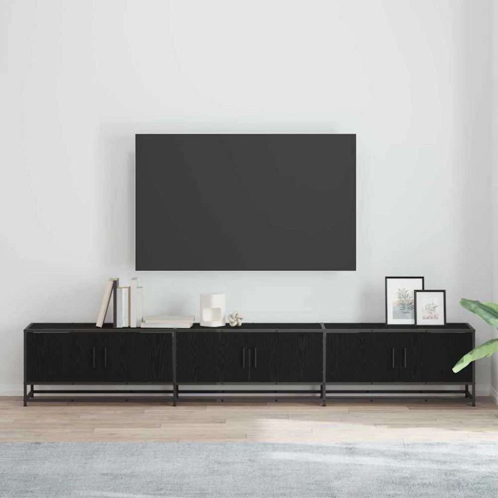vidaXL TV-skåp Svart ek 240 x 35 x 41 cm Konstruerat trä