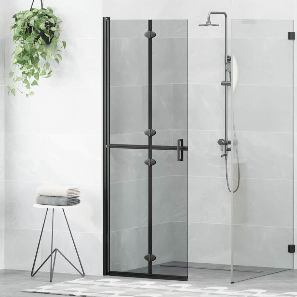 vidaXL Walk-in duschvägg Svart och mörk genomskinlig 70 x 190 cm