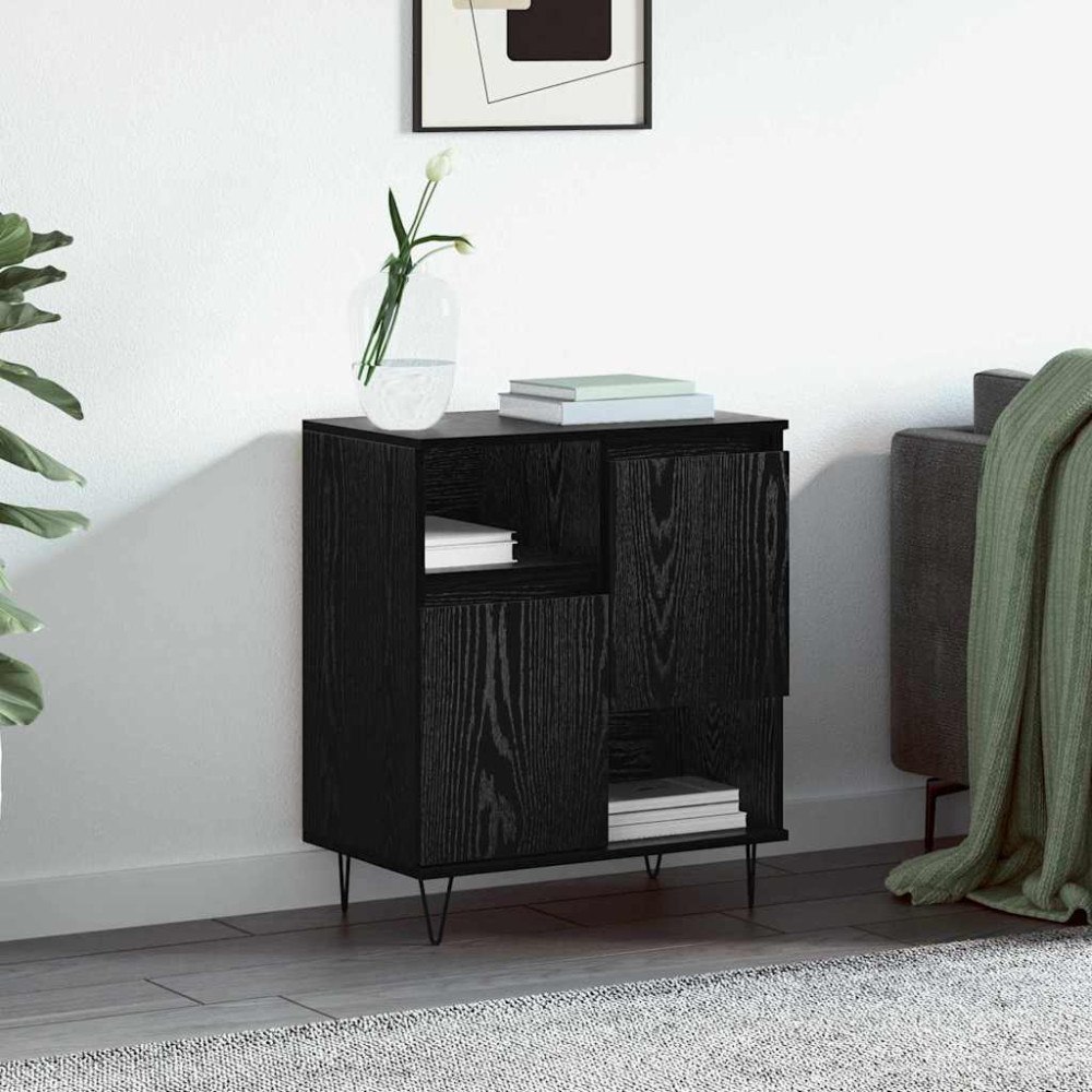 vidaXL Sideboard Svart ek 60 x 35 x 70 cm Konstruerat trä