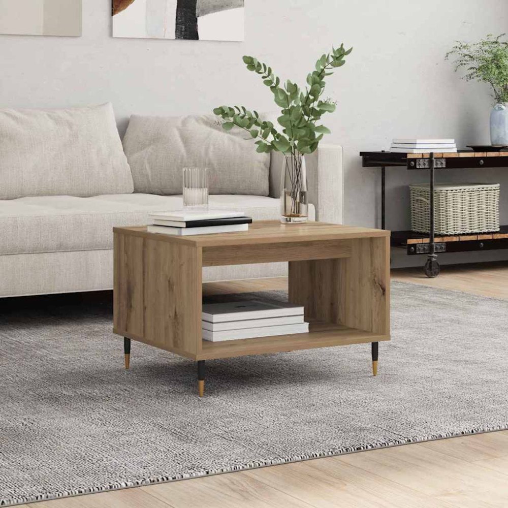 vidaXL Kaffeebord artisan ek 60 x 50 x 40 cm Konstruerat trä