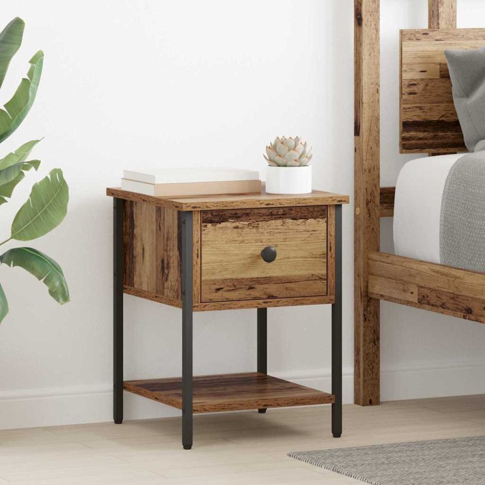 vidaXL Sängskåp 2 pcs Gammalt trä 40 x 39 x 40 cm Konstruerat trä