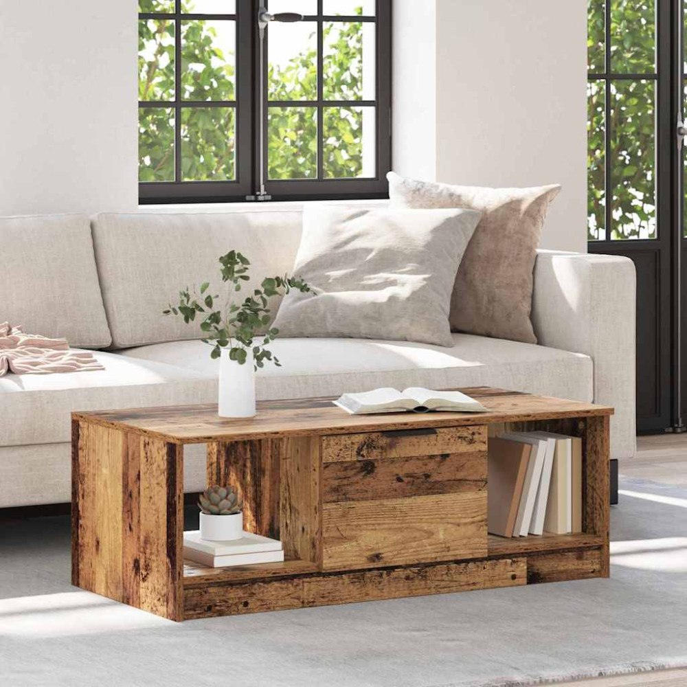 vidaXL Kaffeebord Gammalt trä 100 x 50 x 36 cm Konstruerat trä