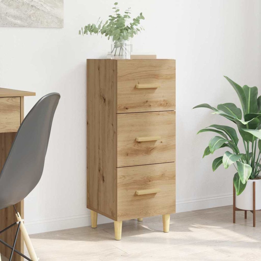 vidaXL Sideboard med låda artisan ek 34.5 x 34 x 90 cm Konstruerat trä