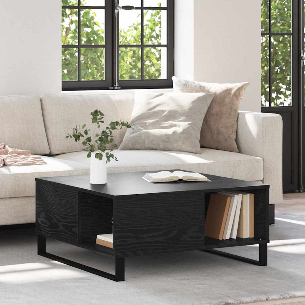 vidaXL Kaffeebord Svart ek 80 x 80 x 36.5 cm Konstruerat trä