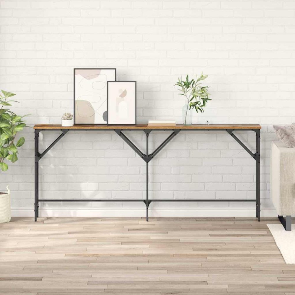 vidaXL Konsolbord Gammalt trä 180 x 29 x 75 cm Konstruerat trä