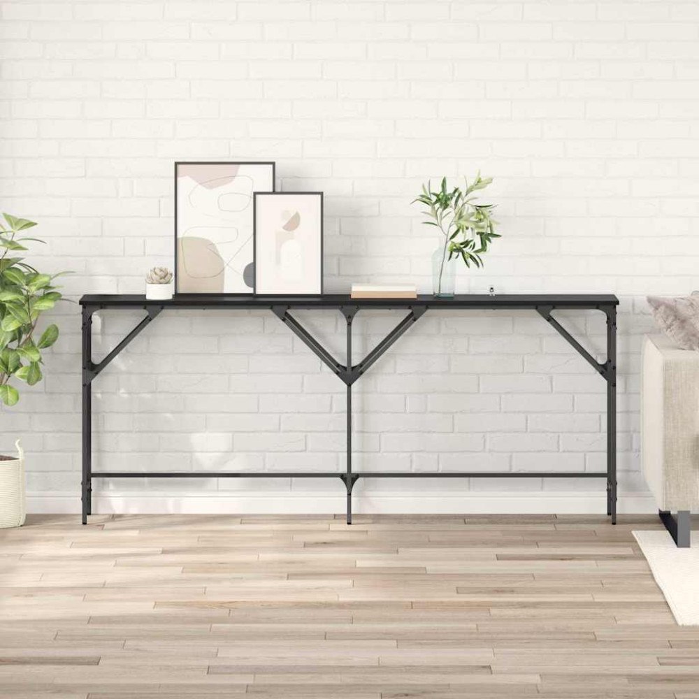 vidaXL Konsolbord Svart ek 180 x 29 x 75 cm Konstruerat trä