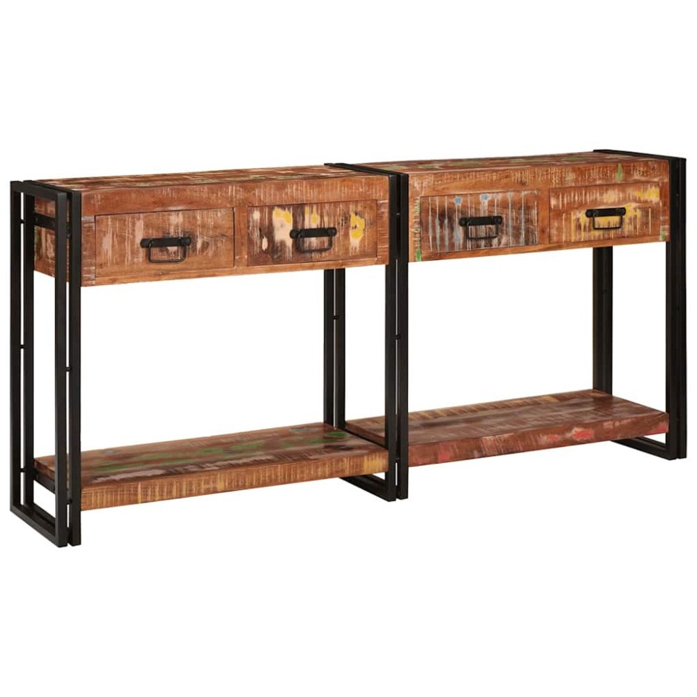 vidaXL Set med konsolbord med låda med hylla 2 pcs Flerfärgsdesign