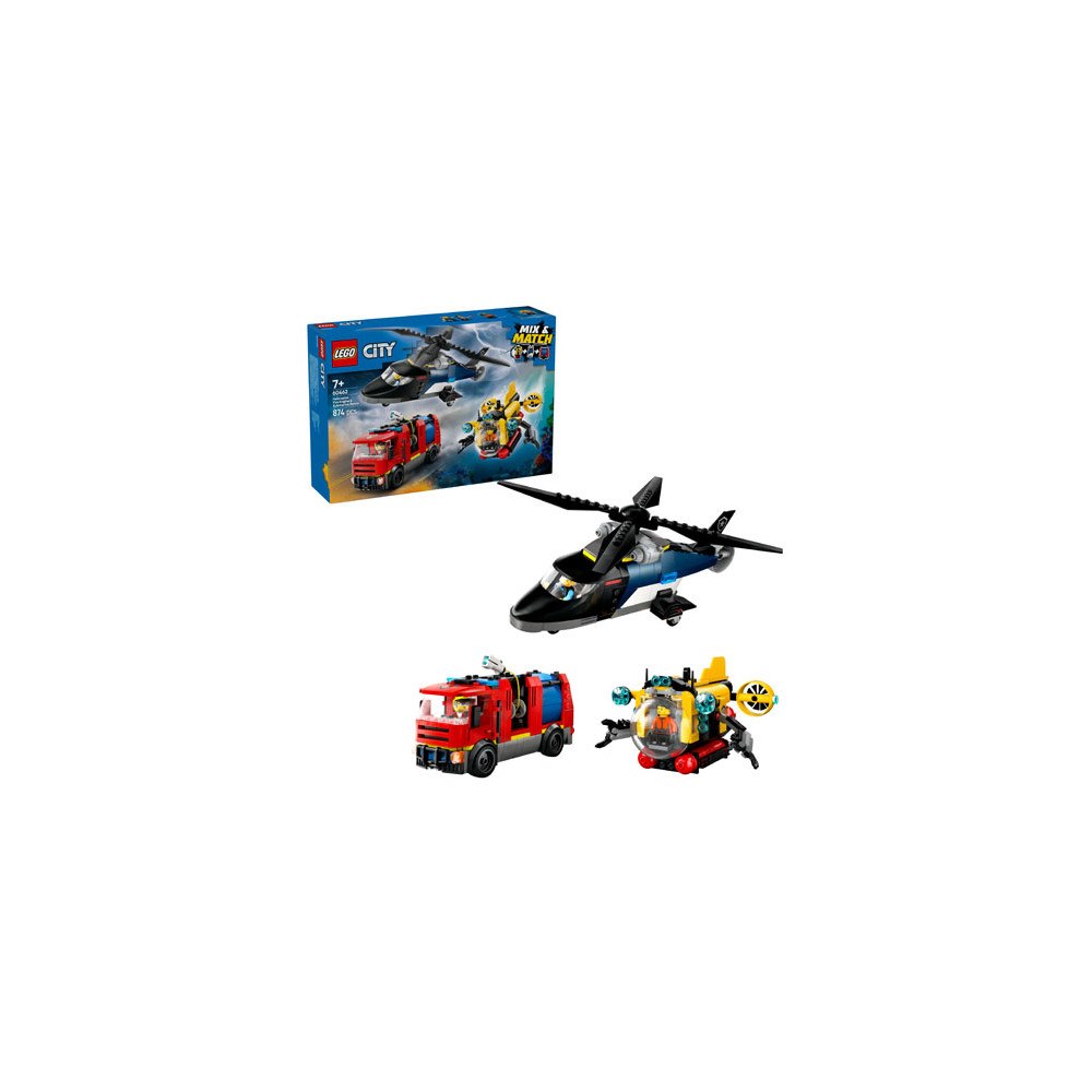 LEGO® LEGO® City 60462 Helicopter, Fire Truck & Submarine Remix