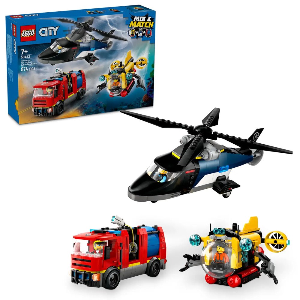 LEGO® LEGO® City 60462 Helicopter, Fire Truck & Submarine Remix