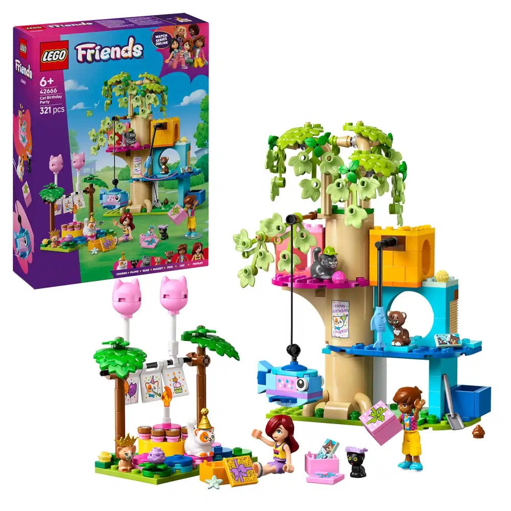 LEGO® LEGO® Friends 42666 Kočičí narozeninová oslava a dům na stromě