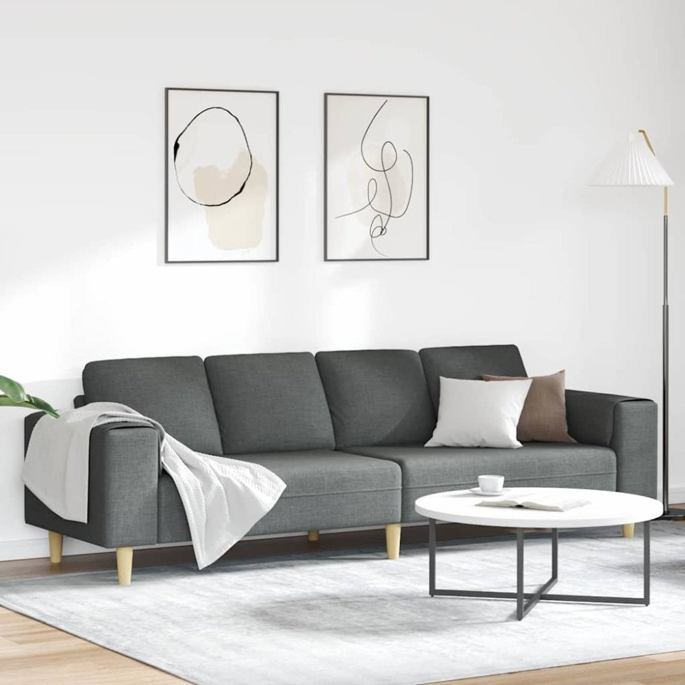 vidaXL Soffset Mörkgrå tyg