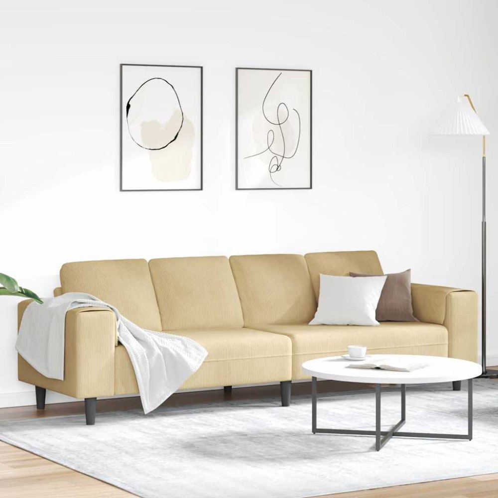 vidaXL Tygsoffa med kudde Grågrön 208 cm Mockatyg
