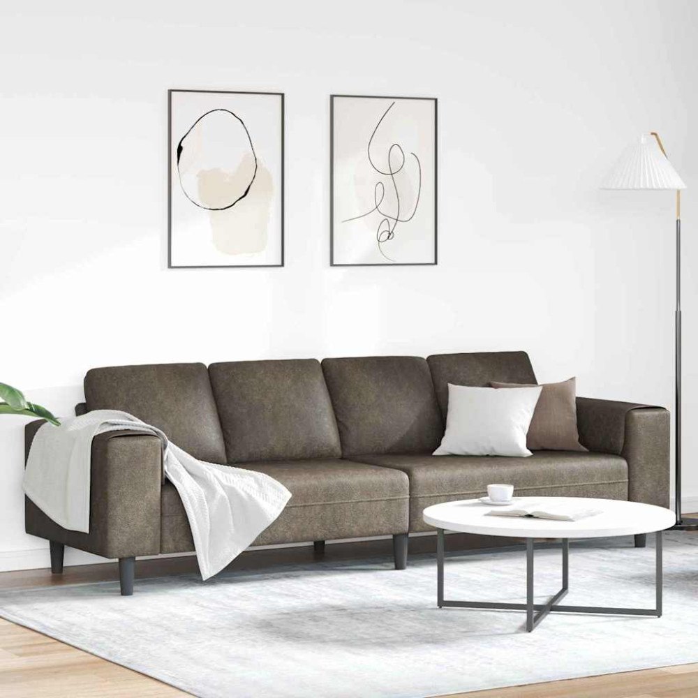 vidaXL Soffset Mörkgrå Faux mockaläder